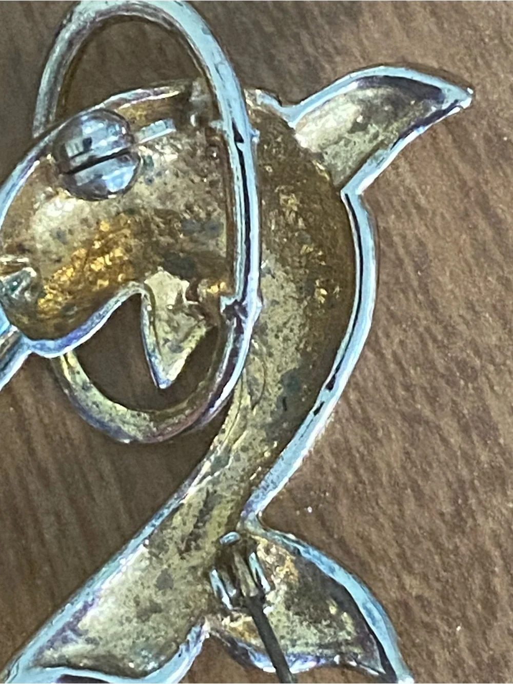 Gold Dolphin Fish Ornament  brooch CottageCore fishin Decorative Aquarium Accent